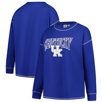 Women's Fanatics Royal Kentucky Wildcats Plus Size Contrast Stitch Sweatshirt