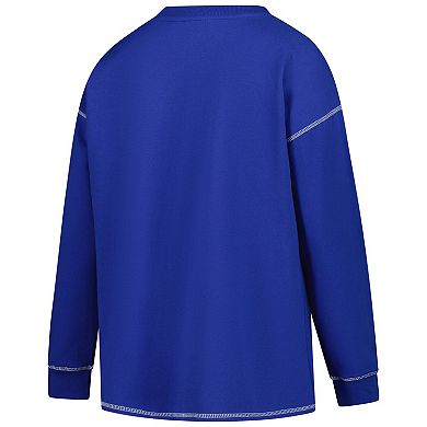 Women's Fanatics Royal Kentucky Wildcats Plus Size Contrast Stitch Sweatshirt