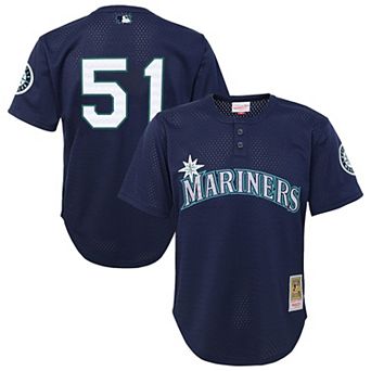 Youth Mitchell & Ness Ichiro Suzuki Navy Seattle Mariners Cooperstown Collection Mesh Batting Practice Jersey