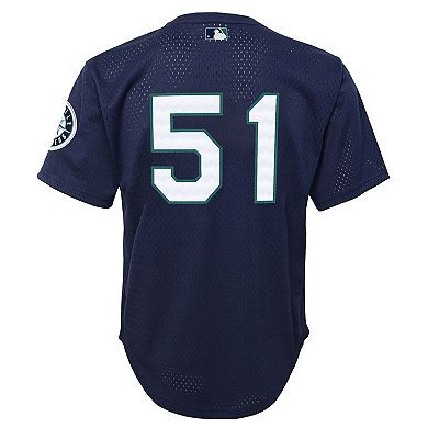 Youth Mitchell & Ness Ichiro Suzuki Navy Seattle Mariners Cooperstown Collection Mesh Batting Practice Jersey