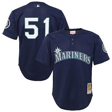 Youth Mitchell & Ness Ichiro Suzuki Navy Seattle Mariners Cooperstown Collection Mesh Batting Practice Jersey