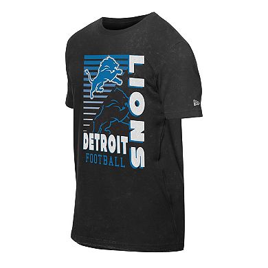 Men's New Era Black Detroit Lions Enzyme Washed Oversized T-Shirt