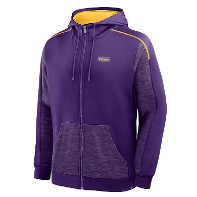 Men's Fanatics Purple Minnesota Vikings Checkdown Pass Full-Zip Hoodie