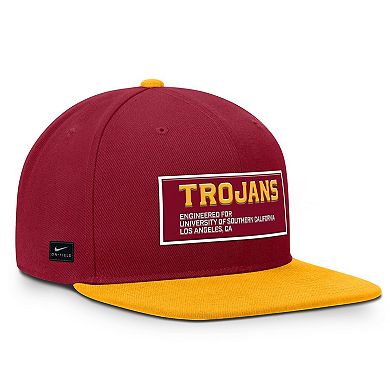 Men's Nike Cardinal/Gold USC Trojans 2025 On-Field Patch Pro Dri-FIT Snapback Hat