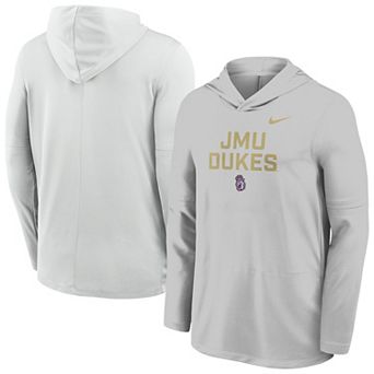 Men's Nike Gray James Madison Dukes Sideline Dri-FIT Lightweight Hooded Top