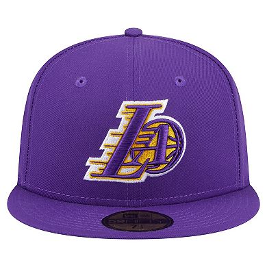 Men's New Era Purple Los Angeles Lakers Deceptor 59FIFTY Fitted Hat