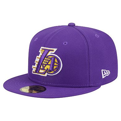 Men's New Era Purple Los Angeles Lakers Deceptor 59FIFTY Fitted Hat