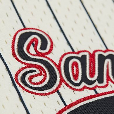 Men's Mitchell & Ness Jerry Rice Cream San Francisco 49ers Name & Number Mesh Button-Up Baseball Jersey