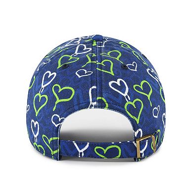 Girls Youth '47 College Navy Seattle Seahawks Mural Clean Up Adjustable Hat