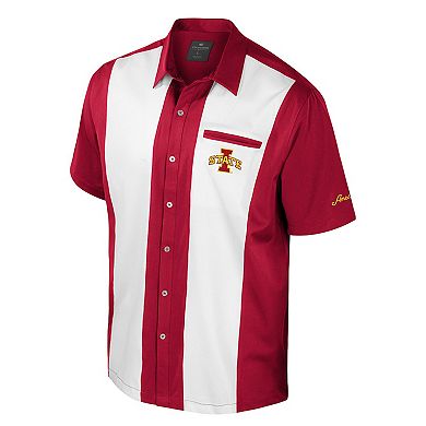 Men's Colosseum Cardinal Iowa State Cyclones Strike Bowling Button-Up Shirt