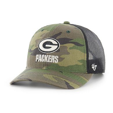 Men's '47 Camo Green Bay Packers Trucker Adjustable Hat