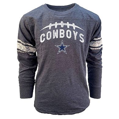 Youth Wes & Willy Navy Dallas Cowboys Football Long Sleeve T-Shirt