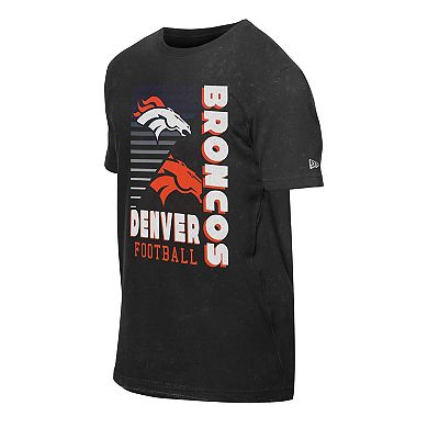Men's New Era Black Denver Broncos Enzyme Washed Oversized T-Shirt