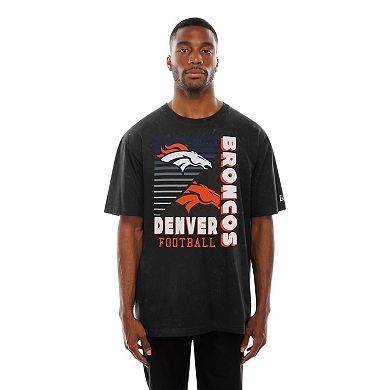 Men's New Era Black Denver Broncos Enzyme Washed Oversized T-Shirt