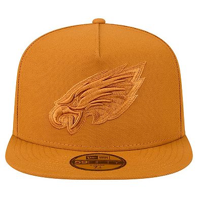 Men's New Era Brown Philadelphia Eagles Color Pack A-Frame 59FIFTY Fitted Hat