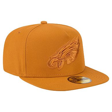 Men's New Era Brown Philadelphia Eagles Color Pack A-Frame 59FIFTY Fitted Hat