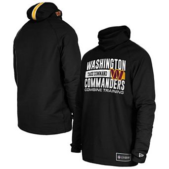 Men's New Era Black Washington Commanders Functional Fandom Balaclava Helmet Stripe Tri-Blend Hoodie
