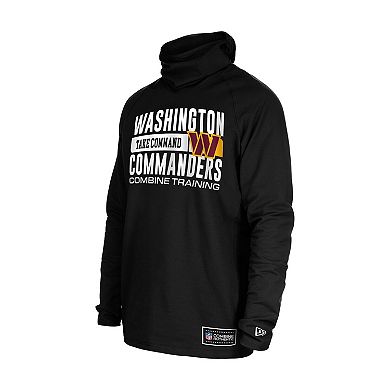 Men's New Era Black Washington Commanders Functional Fandom Balaclava Helmet Stripe Tri-Blend Hoodie