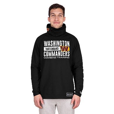 Men's New Era Black Washington Commanders Functional Fandom Balaclava Helmet Stripe Tri-Blend Hoodie