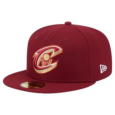 Men's New Era Wine Cleveland Cavaliers Deceptor 59FIFTY Fitted Hat