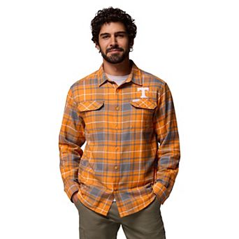 Men's Columbia Tennessee Orange Tennessee Volunteers Flare Gun Omni-Wick Flannel Long Sleeve Button-Up Shirt