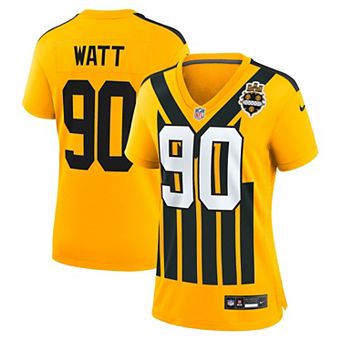 Women's Nike T.J. Watt Gold Pittsburgh Steelers Alternate 1933 Throwback Game Jersey