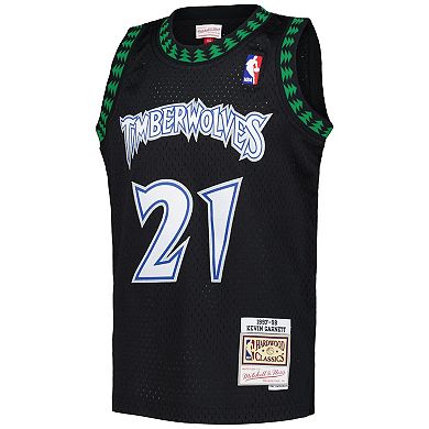 Youth Mitchell & Ness Kevin Garnett Black Minnesota Timberwolves 1997/98 Hardwood Classics Swingman Jersey