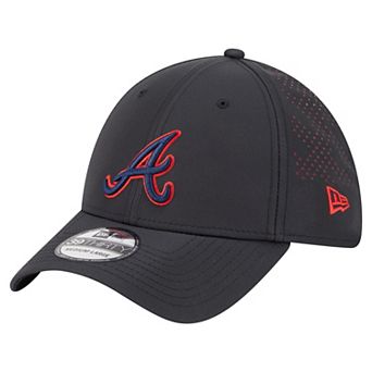 Men's New Era Black Atlanta Braves Night 39THIRTY Flex Hat