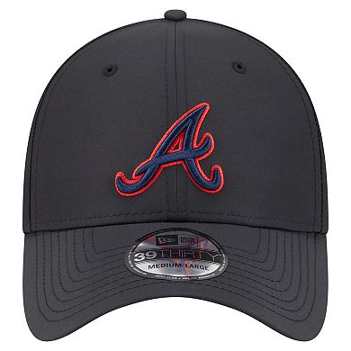 Men's New Era Black Atlanta Braves Night 39THIRTY Flex Hat