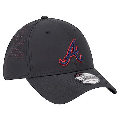 Men's New Era Black Atlanta Braves Night 39THIRTY Flex Hat
