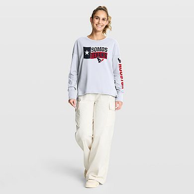 Women's Fanatics White Houston Texans Hometown Legacy Long Sleeve T-Shirt