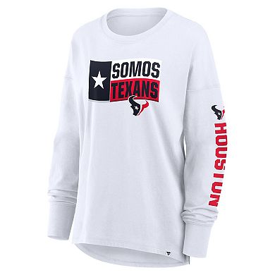 Women's Fanatics White Houston Texans Hometown Legacy Long Sleeve T-Shirt