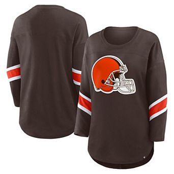 Women's Fanatics Brown Cleveland Browns Redzone Clear Dimple Long Sleeve 3/4-Sleeve T-Shirt