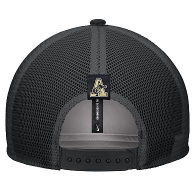 Men's Nike Black Army Black Knights Vintage Arch Rise Performance Trucker Adjustable Hat