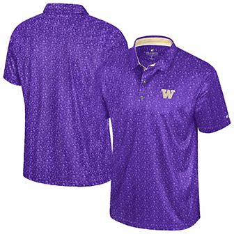 Men's Colosseum Purple Washington Huskies Football Print Polo