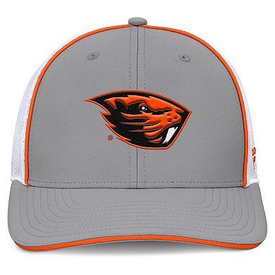 Men's Fanatics Gray/White Oregon State Beavers Rapid Trucker Adjustable Hat