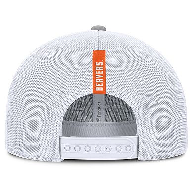 Men's Fanatics Gray/White Oregon State Beavers Rapid Trucker Adjustable Hat