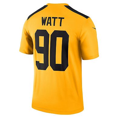 Men's Nike T.J. Watt Gold Pittsburgh Steelers Alternate 1933 Throwback Legend Player Performance Top