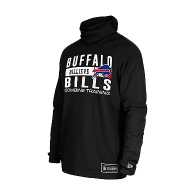 Men's New Era Black Buffalo Bills Functional Fandom Balaclava Helmet Stripe Tri-Blend Hoodie