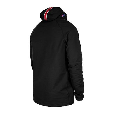 Men's New Era Black Buffalo Bills Functional Fandom Balaclava Helmet Stripe Tri-Blend Hoodie