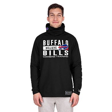 Men's New Era Black Buffalo Bills Functional Fandom Balaclava Helmet Stripe Tri-Blend Hoodie