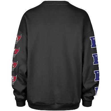 Women's '47 Charcoal Tampa Bay Buccaneers Go Big Oversized Pullover Sweatshirt
