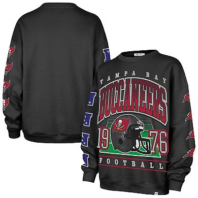 Women's '47 Charcoal Tampa Bay Buccaneers Go Big Oversized Pullover Sweatshirt