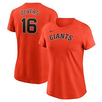 Women's Nike Rafael Devers Orange San Francisco Giants Name & Number T-Shirt