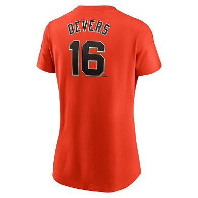 Women's Nike Rafael Devers Orange San Francisco Giants Name & Number T-Shirt