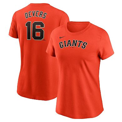 Women's Nike Rafael Devers Orange San Francisco Giants Name & Number T-Shirt