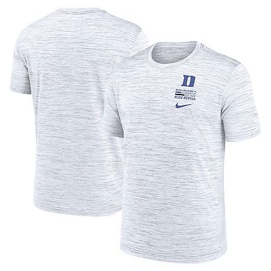 Men's Nike White Duke Blue Devils Velocity Stacked Performance T-Shirt