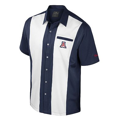 Men's Colosseum Navy Arizona Wildcats Strike Bowling Button-Up Shirt