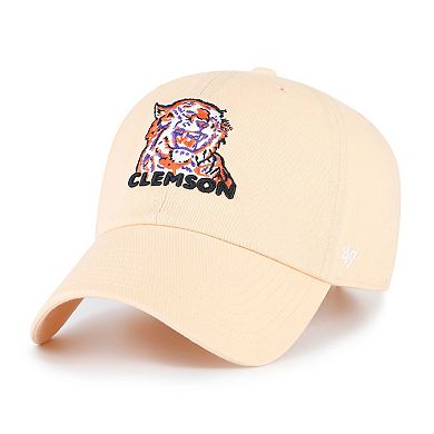 Men's '47 Light Orange Clemson Tigers Vault Clean Up Adjustable Hat
