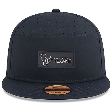 Men's New Era Navy Houston Texans 2025 Sideline Split Panel 9FIFTY Snapback Hat